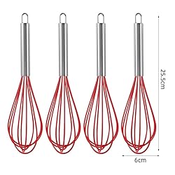 Ousyaah 5-Piece Silicone Whisk Stainless Steel