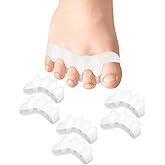 Golbylicc Soft Toe Spacers for Correct Feet Toes Alignment, 3 Pairs Gel Toe Separators Bunion Corrector for Children Kids Foot Pain Relief, Toe Straightener for Plantar Fasciitis (White)