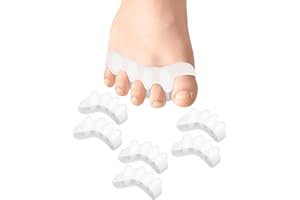 Golbylicc Soft Toe Spacers for Correct Toes Alignment, 3 Pairs Gel Toe Separators Bunion Corrector for Children Foot Pain Relief, Toe Straightener for Plantar Fasciitis (White)