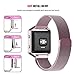 Fitbit Blaze Accessory Band,Large(6.3-9.1 in),Oitom Frame Housing+Milanese loop stainless steel Bracelet Strap for Fitbit Blaze Smart Fitness Watch (Sakura Pink Frame+Loop)