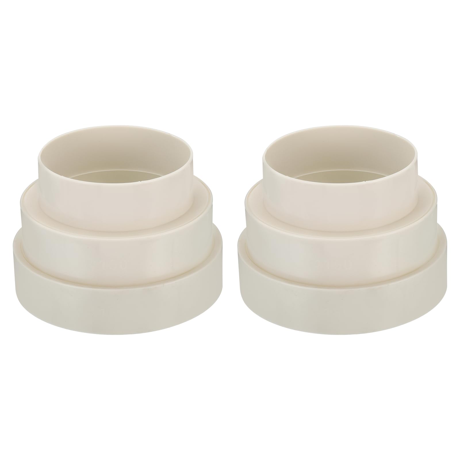 PATIKIL 6.5" to 6" to 4.6" Duct Reducer, 2 Pack Duct Connector Ducting Inline Adapter Increaser ABS Plastic Vent for HVAC Heating Cooling Air Ventilation