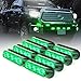 Xprite Green 4 LED 4 Watt Emergency Vehicle Waterproof Surface Mount Deck Dash Grille Strobe Light Warning Police Light Head with Clear Lens - 8 Pack