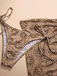 SOLY HUX Women's 3 Piece Swimsuits Print Halter