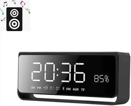 Amazon Bluetoothスピーカー スマート目覚まし時計bluetooth 4 2テクノロジースピーカー4つのモードの再生スピーカーが1つのキーで電話に接続 黒 Zzs ポータブルスピーカー