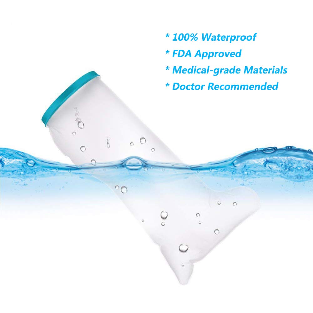 iBstone Waterproof Cast Cover for Shower, Watertight Bandage Protector, Reliable, Reusable & Durable. New Design & Submersible Seal to Stay Completely Dry & Hygeian