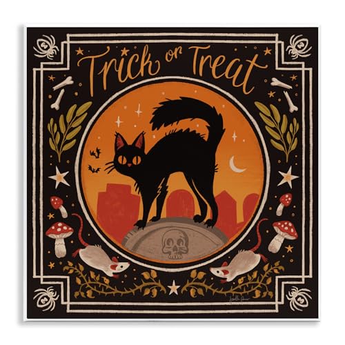 Stupell Industries Trick Or Treat Cat & Rats Wall Plaque Art design by Janelle…