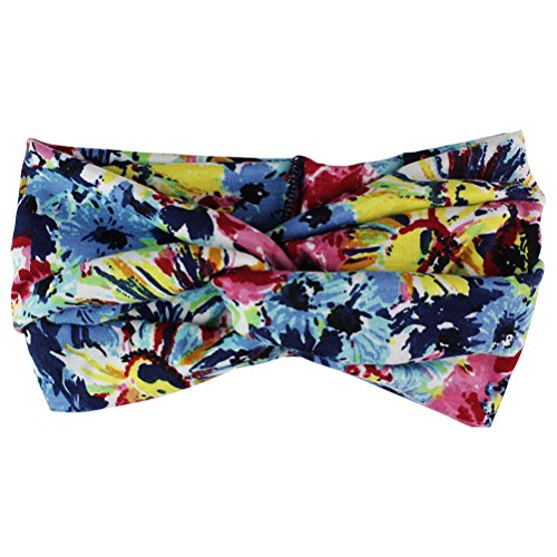 Dlala 6 Pack Women Headbands Elastic Turban Head Wrap Boho Floal Criss Cross Hair Band