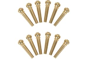 LASENERSM 12 Pieces Brass Guitar Bridge Pins Guitar Bridge Strings Nail Pins Guitar Parts Replacement, Golden