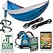 Camping Hammock for Outdoors - Double Hammock Size, Parachute Nylon, Snag-Proof Carabiners, 6 Gear Loops – Portable Hammock for Hiking, Backpacking, Travel by Emerald Mountain Outfitters