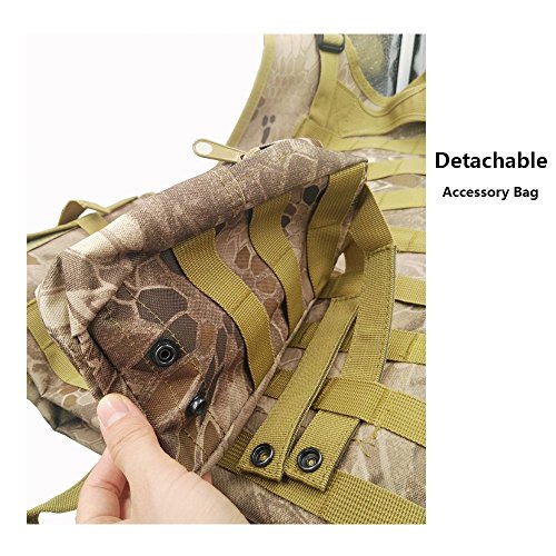 ESA Supplies Tactical Molle Airsoft Vest Paintball Combat Training Vest Soft Vest Tan Python Pattern