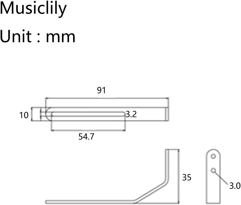 Musiclily Pro Universal Pickguard Bracket Support for Archtop Jazz Hollow Body Guitar Black - Image 3
