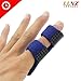 Luniquz Finger Splint Brace to Immobilize Trigger Mallet Finger Knuckle for Index, Middle, Ring Finger, L/Blue