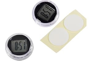 LUHAOMISKY 1Pc Mini Motorcycle Clocks,Waterproof Stick-On Motorbike Mount Watch Digital Clocks,Motorcycle Clocks for Vehicle,Auto,Car,SUV and More 1.1 Diameter Small in Size and Light in Weight,Electrical