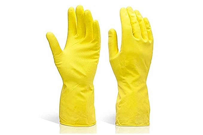DeoDap Cleaning Gloves Reusable Rubber Hand Gloves, Stretchable Gloves for Washing Cleaning