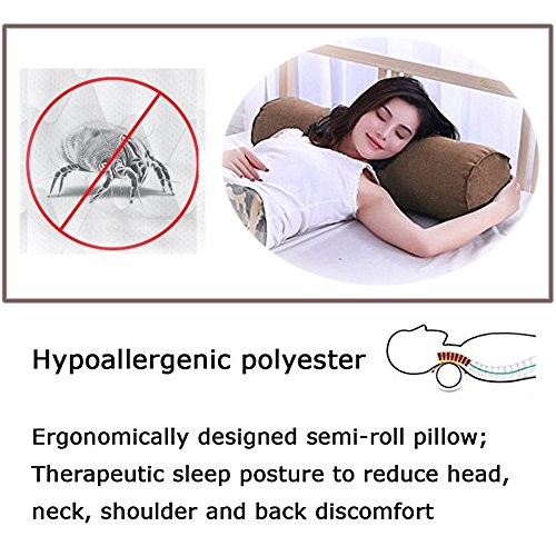 16x6 Inch Round Neck Pillow For Neck Backrest for Car or Office Chair Sofa, Support Pillow for Posture & Comfortable Spine Position(coffee)
