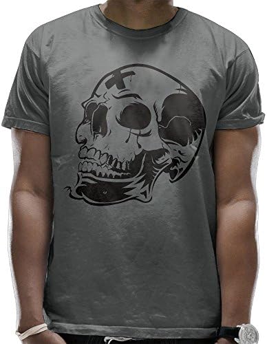 SKULLLTNISM Ghost Skull Black &amp; White Graphic T-Shirt Day Of The Dead Shirts Summer Men's Short-Sleeved T-Shirts
