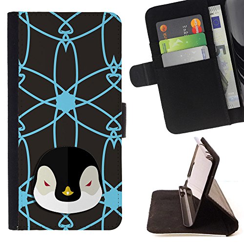 BeanShells [ Microsoft Lumia 850 Case [ Flip Cover Leather Wallet ] - Penguin Disco Blue Atom