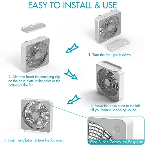 PELANZENHAU 10" Small Box Fan, Small Window Fan Powered by AC Adapter