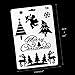 12 Pcs Plastic Painting Stencil,Christmas Themes Santa Claus Snowman Christmas Tree Snow Elk Jingle Bell Drawing Spraying Templates 10