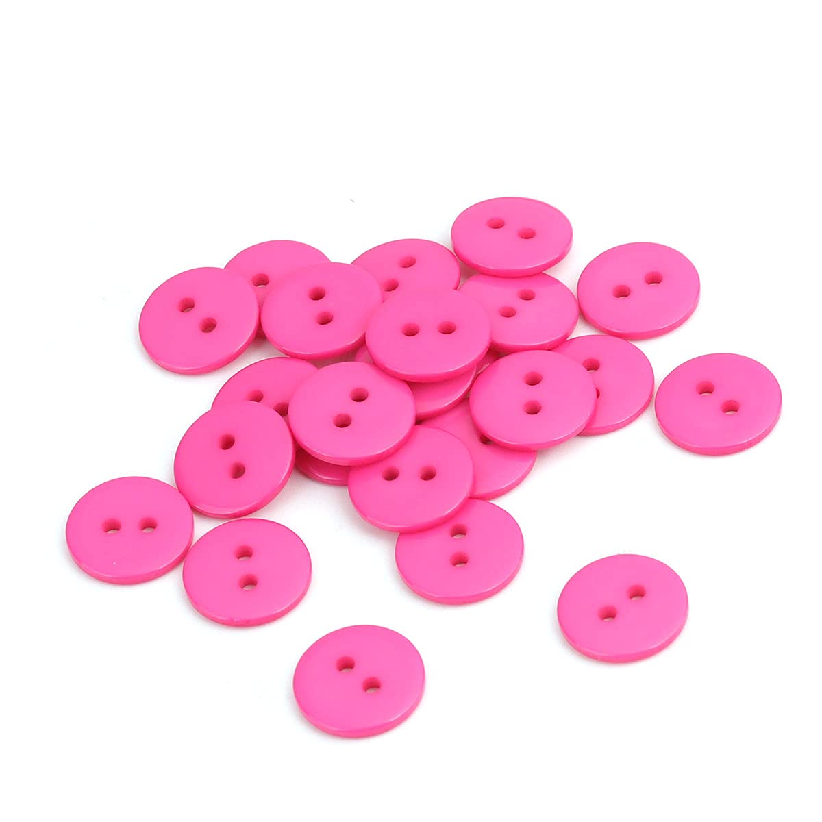 200 x Dark Pink Plain Round 2 Hole Sewing 15mm Buttons. for Cardmaking, Scrapbooking, Clothes Knitting