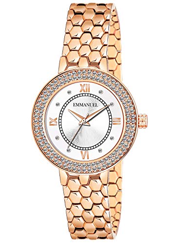 Emmanuel Analog Silver Dial Women'S Watch-Em3020