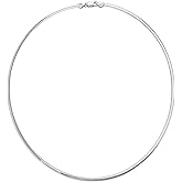 Savlano 925 Sterling Silver 3MM Italian Solid Flat Omega Chain Necklace for Women - Made in Italy Comes With a Gift Box