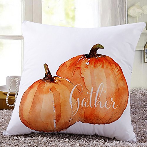 image for Toonshare Set of 4 Fall Throw Pillow Covers Pumpkin Truck Maple Leaves