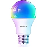 Linkind Smart Light Bulbs, Works with Alexa, Google Home, AiDot | Led Color Changing Light Bulb RGBTW, 2.4G WiFi+Bluetooth, 104 Preset Scene, Music Sync, DIY, Dotis, A19 E26, 60W 800LM, 1Pack