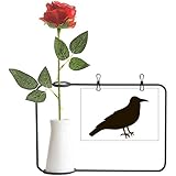 YaoX Black Crow Cute Animal Portrayal Artificial Rose Flower Hanging Vases Decoration Bottle