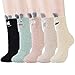 Women Fuzzy Socks,Aniwon 5 Pairs Cute Cartoon Cozy Fuzzy Socks Winter Warm Socks Slipper Socks for Women