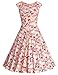 MUXXN Women's Vintage Print Cap Sleeve Formal Cocktail Dress