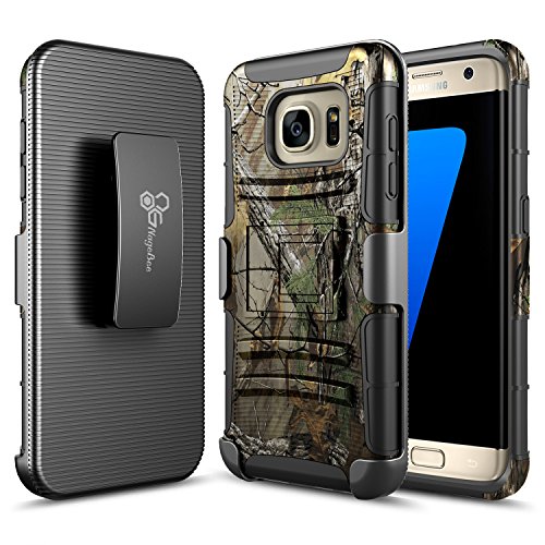 S7 Edge Case, Galaxy S7 Edge Case, NageBee [Heavy Duty] Armor Shock Proof Dual Layer [Swivel Belt Clip] Holster with [Kickstand] Combo Rugged Case for Samsung Galaxy S7 Edge - Camouflage