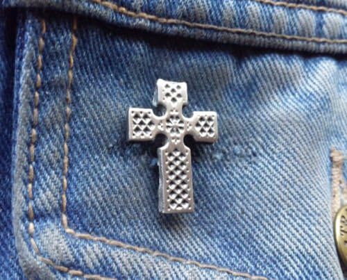 Stoneys Badges Celtic Cross Pewter Pin Badge Lapel Brooch Pewter Pin Badge Celt Pagan