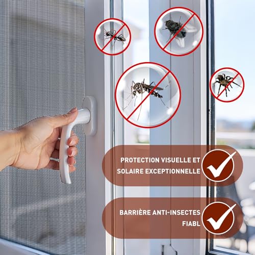 HOFUDON Mosquito Net Window Cat 250 x 120 cm, Reinforced Fibreglass | Extra Thick Mosquito Net Roll, Durable Fibre, Anti-Insect Netting, Adjustable, for Doors, Windows, Garden – Black