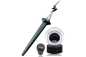 Aaiffey Eyeliner Applicator Kit, Eyeliner Tool with Eyeliner Cream Black Eyeliner Gel Reusable Silicone Eye Liner Applicator Waterproof Eyeliner Easy No-Skip (eyeliner tool +black eyeliner creams)