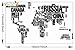 Toprate(TM) English Words World Map Wall Art Decal Sticker Vinyl 45.5