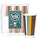 Ilyapa 50 Pack - 16 oz To Go Coffee Cups with Lids - Disposable, Insulated & Recyclable Multicolor Ripple Paper Coffee Cups