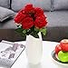 Veryhome Artificial Flowers 9 Heads Natural Looking Roses for Wedding Home Shop Decor (Red)