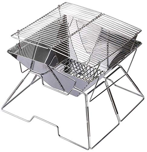 Portable Folding Grill BBQ Stainless Steel Charcoal Grill With Carrying Bag, Perfect For Outdoor Camp Garden Barbecue (GRILL SIZE 12.5