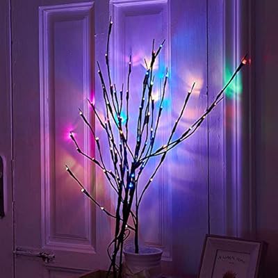 Amazon Com Autohigh 3 Pk Led Branches Colorful Artificial Willow Light Battery Operated Decoration For Wedding Living Room Bedroom Home Improvement