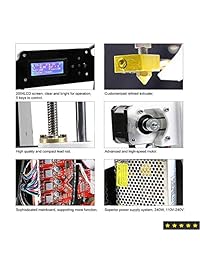 Perfect-Office A8-W5 - Kit de impresión 3D para escritorio con pantalla LCD de alta precisión, madera, incluye filamento para impresora PLA de 0.069 in, tamaño 8.661 x 8.661 x 9.449 in