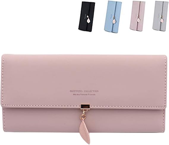 AfitLulu Porte-cartes De Crédit Pour Femme, Avec Blocage RFID, Imprimé Marguerites, Portefeuille Avec Fermeture éclair, 11 Emplacements Pour Cartes Pour Femmes, Noir, Classique