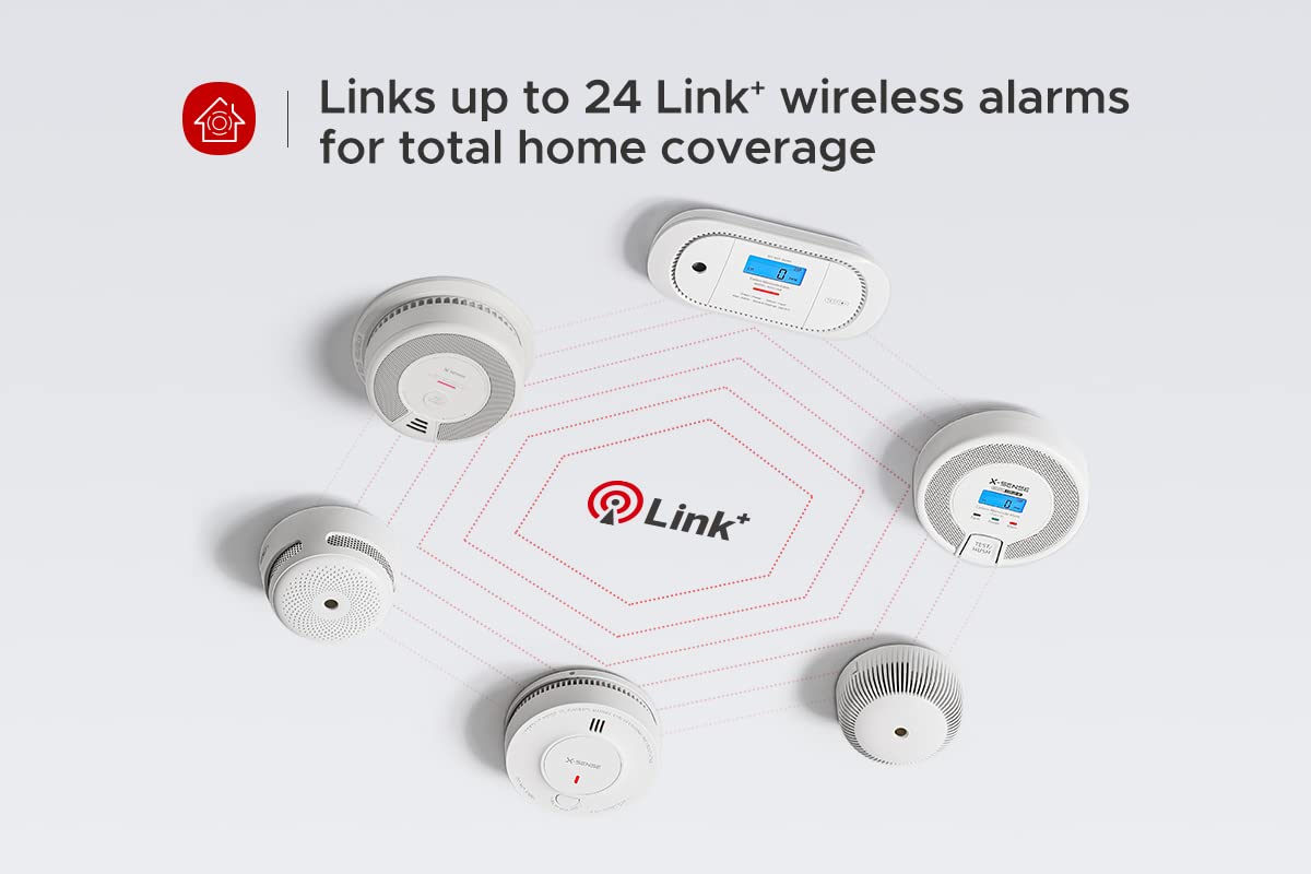 X-Sense Wireless Interconnected Combination Smoke and Carbon Monoxide Detector, 10-Year Battery Powered Fire and CO Alarm, SC06-W, 3-Pack