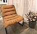 Zenree Comfortable Padded Collapsible Armless Lounge Chair Golden Micro Fiber Soft Cushion for Living Room Dorm Bedroom Patio