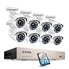 ZOSI 8CH 1080P PoE Home Security Camera System Outdoor with 2TB Hard Drvie,H.265+ 8-Channel 5MP NVR Recorder,8pcs 2MP…
