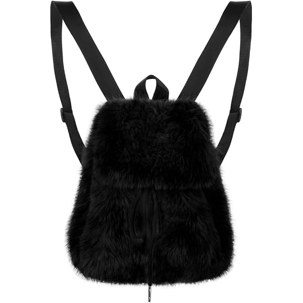 Amazon.com: YFJNV Trendy Faux Fur Backpack, Plush Fluffy  display picture 2