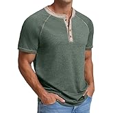 Men’s Henley Shirts Short Sleeve – Soft, Breathable Button-Up Casual Top for Spring, Summer & Fall