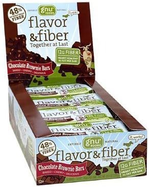 Flav&amp; Fbr Bars, Chocolate Brwnie, 1.4 oz ( Value Bulk Multi-pack) by Gnu Foods