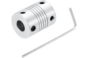 uxcell 1Pcs 3mm to 8mm Aluminum Alloy Shaft Coupling L25xD19 Flexible Coupler Beam Stepper Motor Joint Connector for 3D Printer CNC Machine DIY Encoders and Motors Shaft,Silver