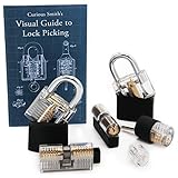 Practice Lock Set, 6 Transparent Locks for Lock Picking Practice, Visual Guide Included